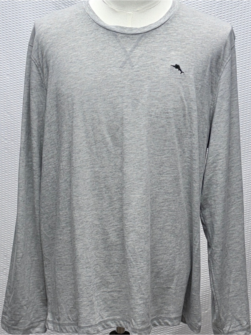 Tommy Bahama Long Sleeve Tee Men’s XL Gray Sailfish Logo Knit NWT